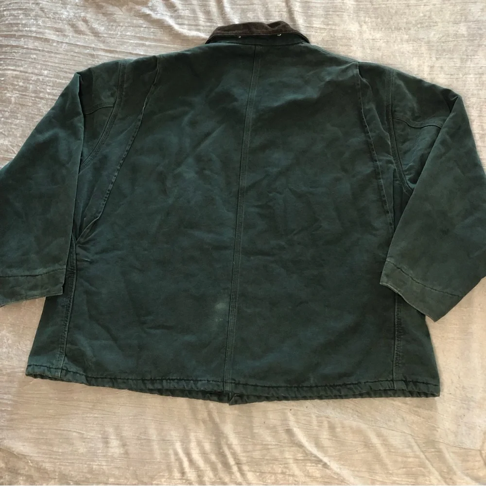 Vintage Carhartt Men’s blanket lined outdoor coat green size 2X 3X chore work - Picture 9 of 16